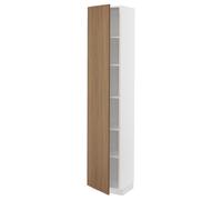 ProTuning METOD Armoire haute avec étagères, blanc/effet noyer marron Tistorp, 40 x 37 x 200 cm