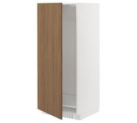 ProTuning METOD Armoire haute pour réfrigérateur/congélateur, blanc/effet noyer marron Tistorp, 60 x 60 x 140 cm