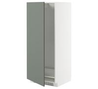 ProTuning METOD Armoire haute pour réfrigérateur/congélateur, blanc/gris mat Nickebo, 60x60x140 cm