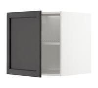 ProTuning METOD Armoire supérieure pour réfrigérateur/congélateur, blanc/Lerhyttan teinté noir, 60 x 60 cm