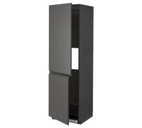 ProTuning METOD Hi cab f réfrigérateur ou congélateur w 2 drs, noir/Voxtorp gris foncé, 60x60x200 cm