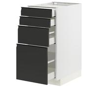 ProTuning METOD/MAXIMERA Cabine de base 4 frnts/4 tiroirs, blanc/Upplöv anthracite mat, 40x60 cm