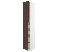 ProTuning METOD/MAXIMERA Hi cab w 2 portes/4 tiroirs, blanc/marron sinarp, 40x60x240 cm