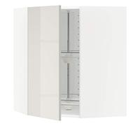 ProTuning METOD Meuble d'angle mural avec carrousel, 68 x 80 cm, blanc/Ringhult gris clair