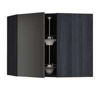 ProTuning METOD Meuble d'angle mural avec carrousel, noir/anthracite mat Nickebo, 68 x 60 cm
