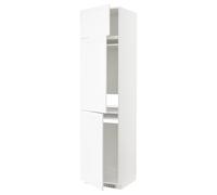ProTuning METOD Réfrigérateur/congélateur avec 3 portes, blanc Enköping/effet bois blanc, 60 x 60 x 240 cm