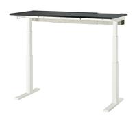 ProTuning MITTZON Bureau assis/debout, placage frêne teinté noir électrique/noir blanc, 140 x 60 cm