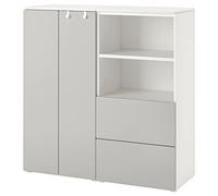 ProTuning PLATSA/SMÅSTAD Combinaison de rangement, blanc/gris, 120x42x123 cm