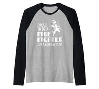 Proud 2nd Generation Firefighter Illustration - Like My Dad Manche Raglan