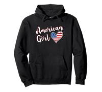 Proud American Girl America Flag American Girlfriend Wife Sweat à Capuche