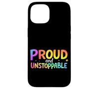 Proud and Unstoppable Motivational Typography (Typographie Coque pour iPhone 15