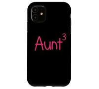 Proud Aunt of Three Kids 3 Third Newborn Neveu Nièce Coque pour iPhone 11