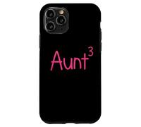 Proud Aunt of Three Kids 3 Third Newborn Neveu Nièce Coque pour iPhone 11 Pro