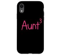 Proud Aunt of Three Kids 3 Third Newborn Neveu Nièce Coque pour iPhone XR