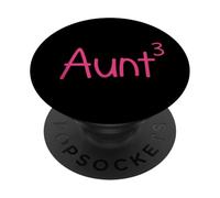 Proud Aunt of Three Kids 3 Third Newborn Neveu Nièce PopSockets PopGrip Adhésif