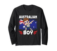 Proud Australian Boy Dab Pose Australian Son Australia Flag Manche Longue