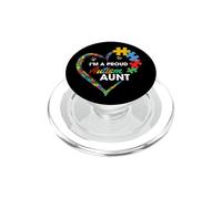 Proud Autism Aunt Puzzle Heart Awareness Support PopSockets PopGrip pour MagSafe