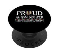 Proud Autism Brother Family Autism Awareness Day PopSockets PopGrip Adhésif