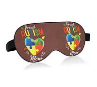 Proud Autism Heart Mom Masque de sommeil en tissu pour les yeux d'oiseau, bandeau pour les yeux, masque pour les yeux super lisse