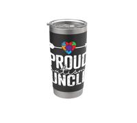 Proud Autism Oncle Neurodiversity Love Gobelet isotherme en acier inoxydable double paroi