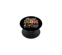 Proud Band Mom Leopard Print Music Notes Trumpet PopSockets PopGrip Adhésif