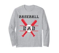 Proud Baseball Dad Fun Baseball Daddy Mens Dada Baseball Baseball Manche Longue
