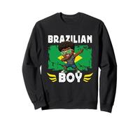 Proud Black Brazilian Boy Dab Pose Brazilian Son Brazil Flag Sweatshirt