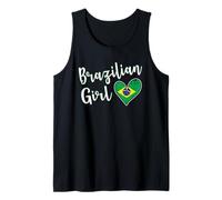 Proud Brazilian Girl Brazil Flag Brazilian Girlfriend Wife Débardeur