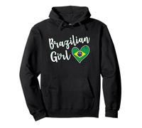Proud Brazilian Girl Brazil Flag Brazilian Girlfriend Wife Sweat à Capuche