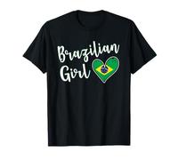 Proud Brazilian Girl Brazil Flag Brazilian Girlfriend Wife T-Shirt