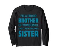 Proud Brother of Wonderful Sweet Awesome Sister Christmas Manche Longue