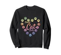 Proud Cat Lady Heart Prints Pastel Rainbow Esthétique Sweatshirt