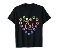 Proud Cat Lady Heart Prints Pastel Rainbow Esthétique T-Shirt Graphique avec Valeur