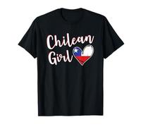 Proud Chilean Girl Chile Flag Chilean Girlfriend Wife T-Shirt
