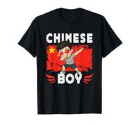 Proud Chinese Boy Dab Pose Chinese Son Guy China Flag T-Shirt