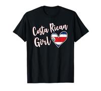 Proud Costa Rican Girl Costa Rica Flag Girlfriend Wife T-Shirt