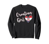 Proud Croatian Girl Croatia Flag Croatian Girlfriend Wife Sweatshirt