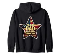 Proud Dad Of Four Young Americans Patriotic Father's Day Sweat à Capuche