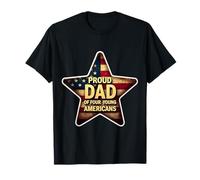 Proud Dad Of Four Young Americans Patriotic Father's Day T-Shirt