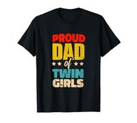 Proud Dad Of Twin Girls Fête des Pères Papa Of Twins T-Shirt