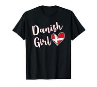 Proud Danish Girl Denmark Flag Danish Girlfriend Wife T-Shirt