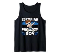 Proud Estonian Boy Dab Pose Estonian Son Guy Estonia Flag Débardeur