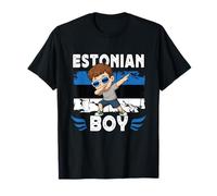 Proud Estonian Boy Dab Pose Estonian Son Guy Estonia Flag T-Shirt