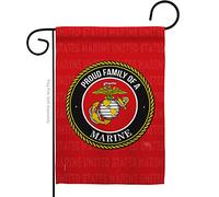 Proud Family Marines Garden Flag - Armed Forces Marine Corps USMC Semper Fi United State American Military Veteran Retire Official - House Banner Small Yard Gift Double-Sided Made In USA 13 X 18.5