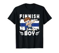 Proud Finnish Boy Dab Pose Finnish Son Guy Finland Flag T-Shirt