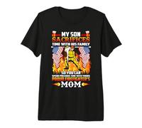 Proud Firefighter's Mom American Flag Fireman Firefighter T-Shirt Haut de Gamme