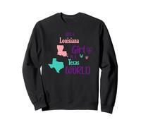 Proud Girl Design Seule Une Fille de Louisiane dans Un Monde Texan Sweatshirt
