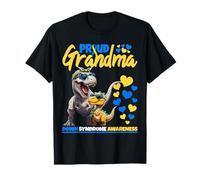 Proud Grandma World T21 Dinosaure de Sensibilisation au Syndrome de Down T-Shirt