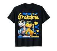 Proud Grandma World T21 Dinosaure de Sensibilisation au Syndrome de Down T-Shirt