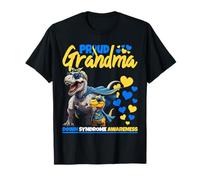 Proud Grandma World T21 Dinosaure de Sensibilisation au Syndrome de Down T-Shirt